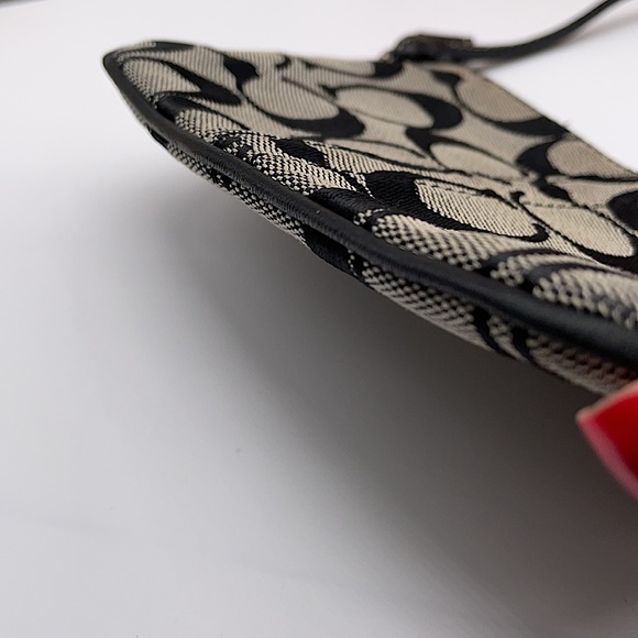 Coach C logo canvas black white coin bag hand - Picture 3 of 3